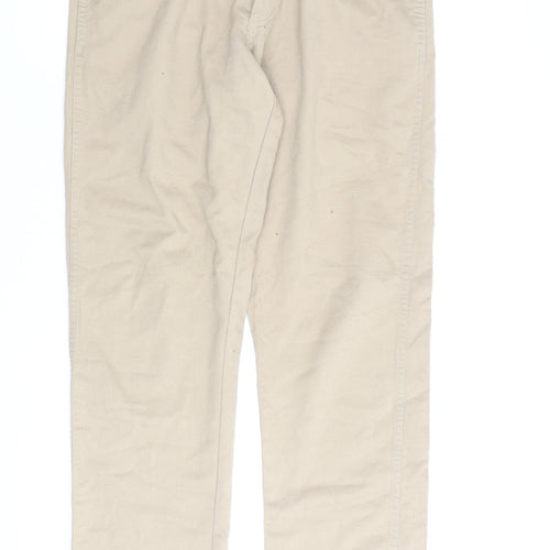 Rockport Mens Beige Cotton Trousers Size 32 in L34 in Regular Zip