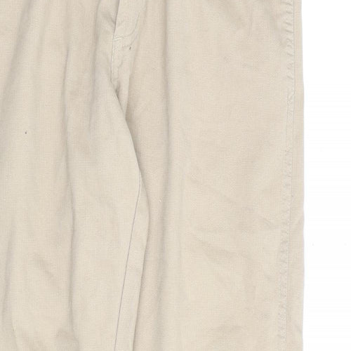 Rockport Mens Beige Cotton Trousers Size 32 in L34 in Regular Zip