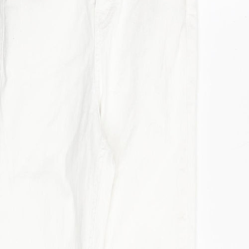 Topshop Womens White Cotton Skinny Jeans Size 24 in L30 in Regular Tie