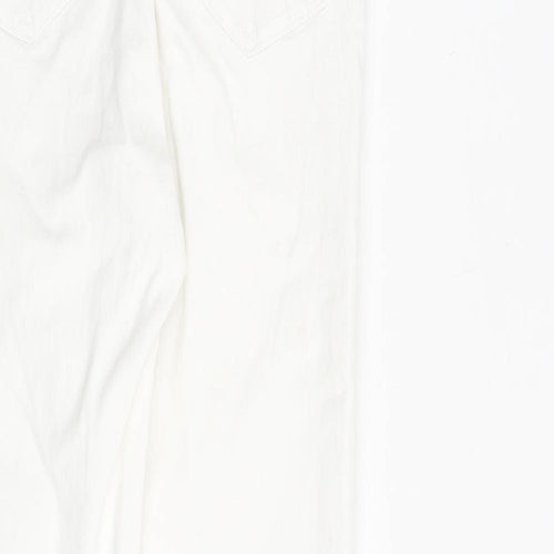 Topshop Womens White Cotton Skinny Jeans Size 24 in L30 in Regular Tie