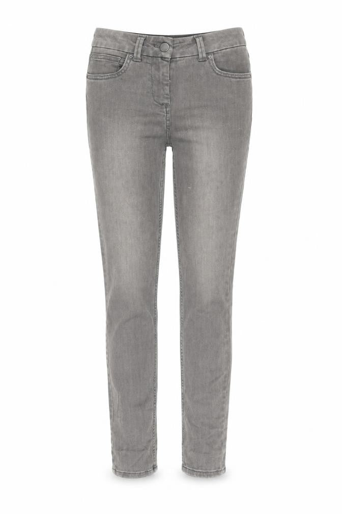 Marks and Spencer Womens Grey Cotton Trousers Size 8 L30 in Regular Zip