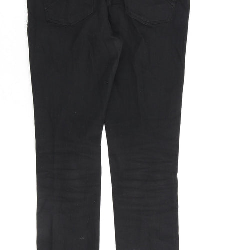 Skinny Jean Womens Black Cotton Straight Jeans Size 10 L27 in Regular Zip