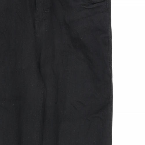Skinny Jean Womens Black Cotton Straight Jeans Size 10 L27 in Regular Zip