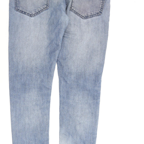 Ture Face Mens Blue Cotton Skinny Jeans Size 34 in L34 in Regular Zip