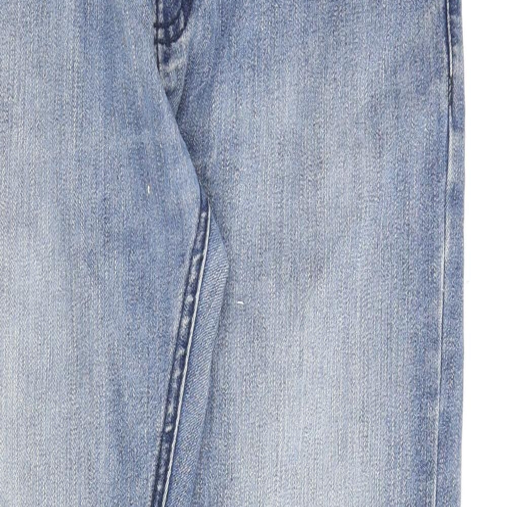 Ture Face Mens Blue Cotton Skinny Jeans Size 34 in L34 in Regular Zip