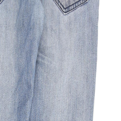 Ture Face Mens Blue Cotton Skinny Jeans Size 34 in L34 in Regular Zip