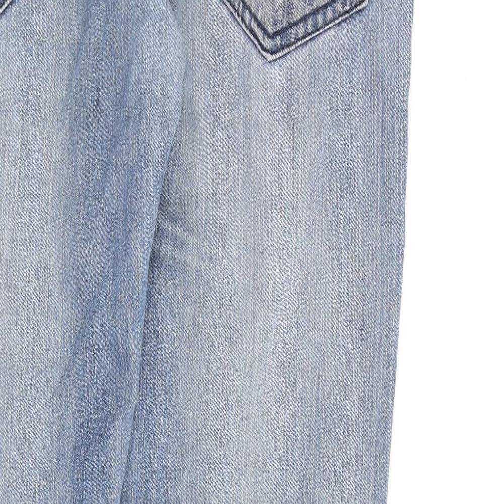 Ture Face Mens Blue Cotton Skinny Jeans Size 34 in L34 in Regular Zip
