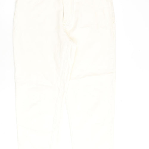 Mango Womens Beige Cotton Mom Jeans Size 16 L27 in Regular Zip