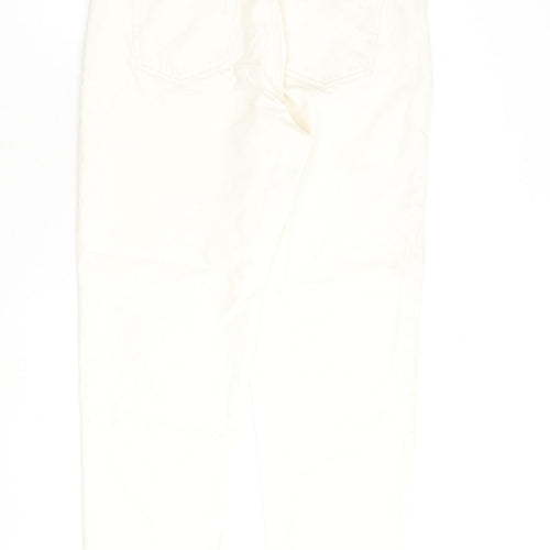 Mango Womens Beige Cotton Mom Jeans Size 16 L27 in Regular Zip