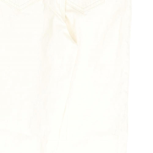 Mango Womens Beige Cotton Mom Jeans Size 16 L27 in Regular Zip