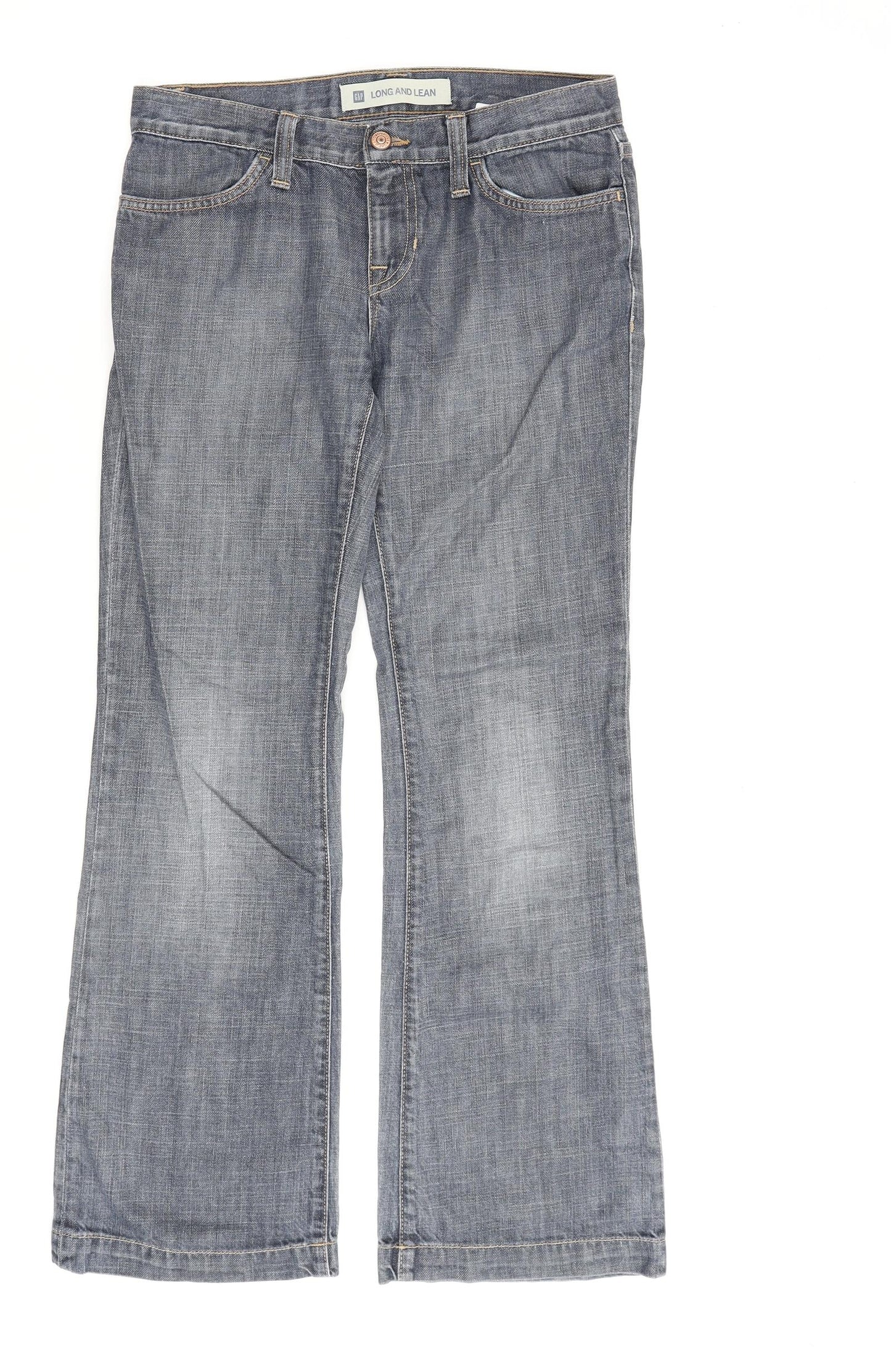 Gap Womens Blue Cotton Bootcut Jeans Size 28 in L32 in Regular Zip