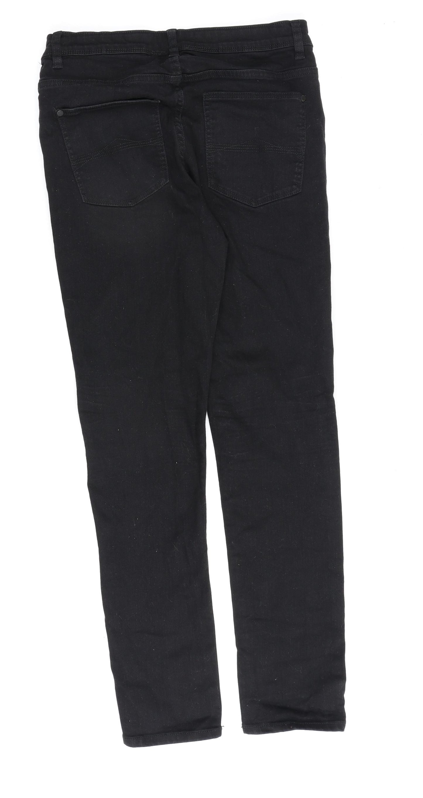 NEXT Boys Black Cotton Straight Jeans Size 16 Years Regular Zip