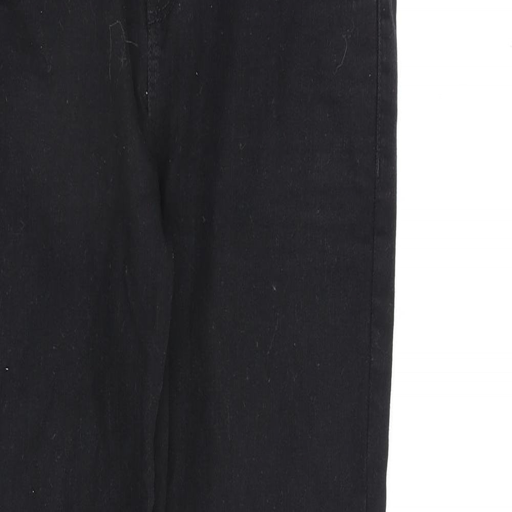 NEXT Boys Black Cotton Straight Jeans Size 16 Years Regular Zip