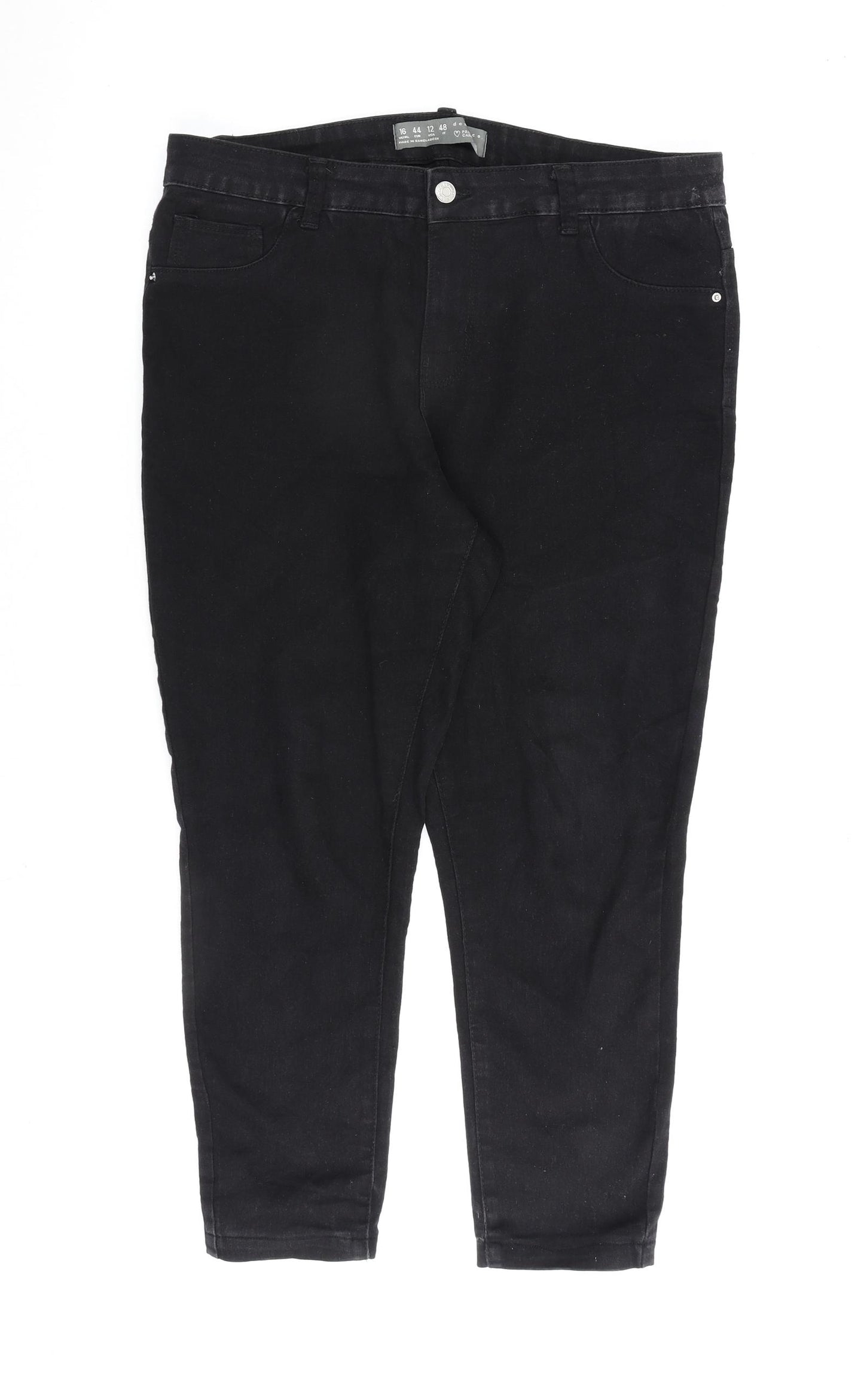 Denim & Co. Womens Black Cotton Skinny Jeans Size 16 L25 in Regular Zip