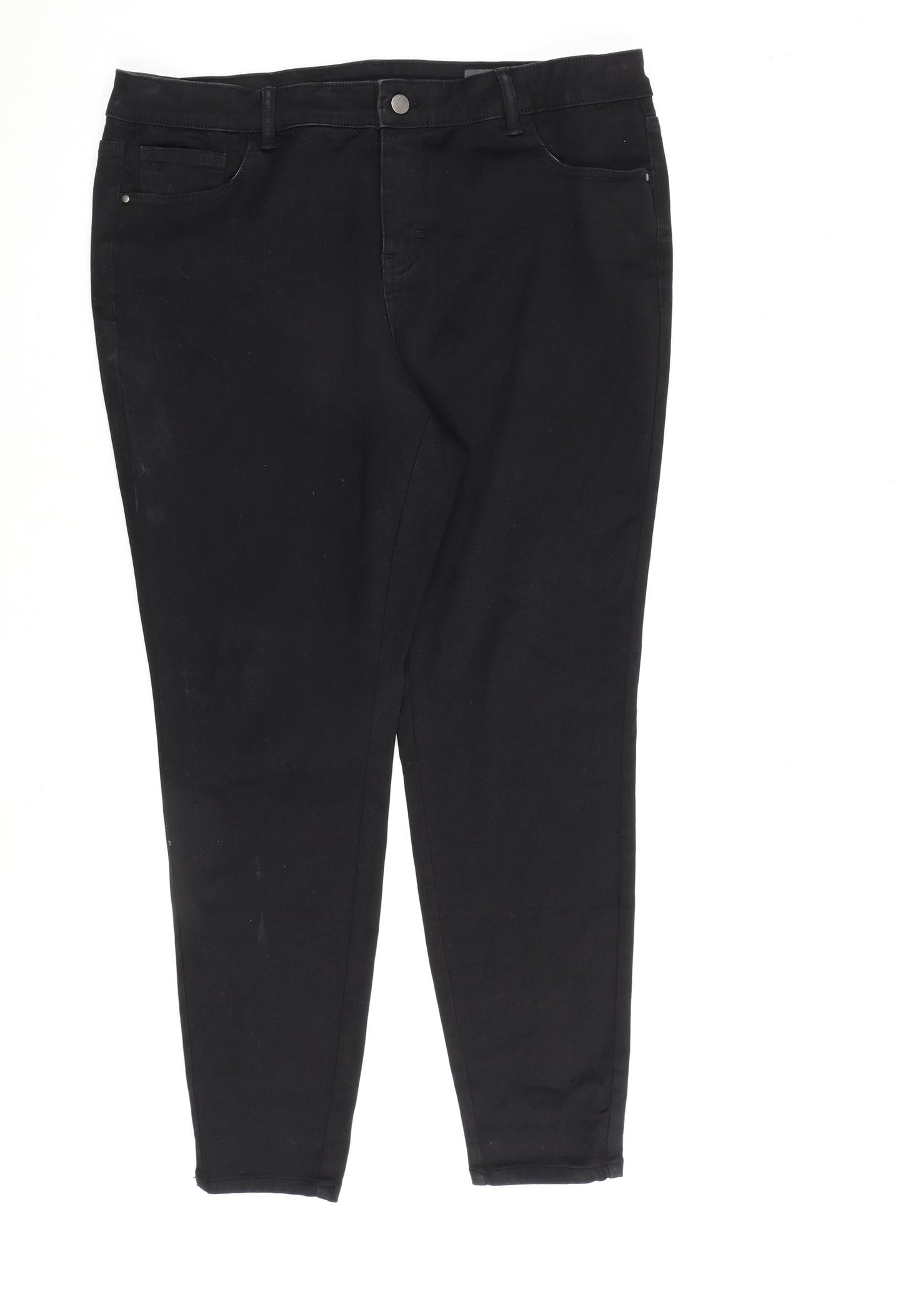 TU Womens Black Cotton Skinny Jeans Size 18 L28 in Regular Zip