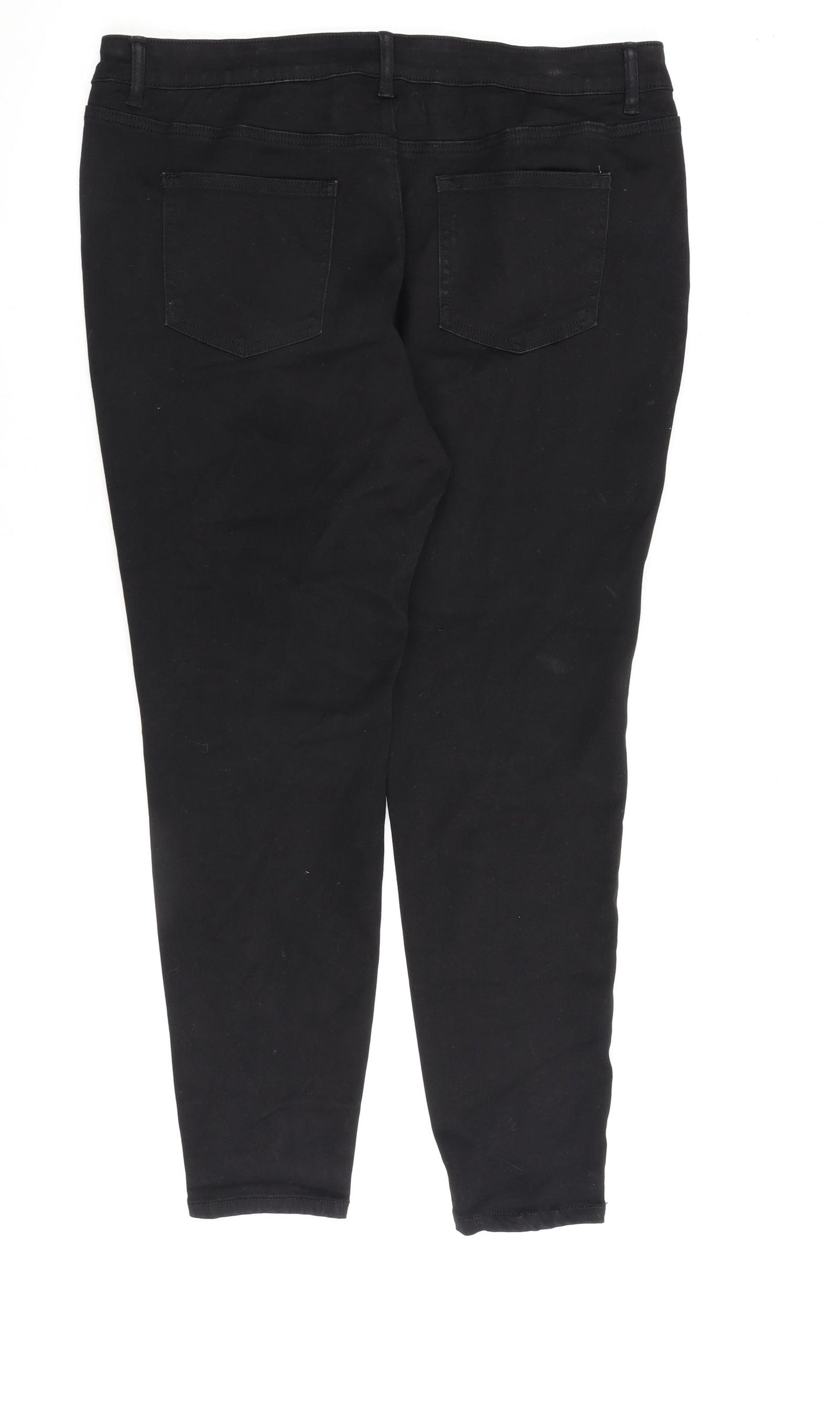 TU Womens Black Cotton Skinny Jeans Size 18 L28 in Regular Zip