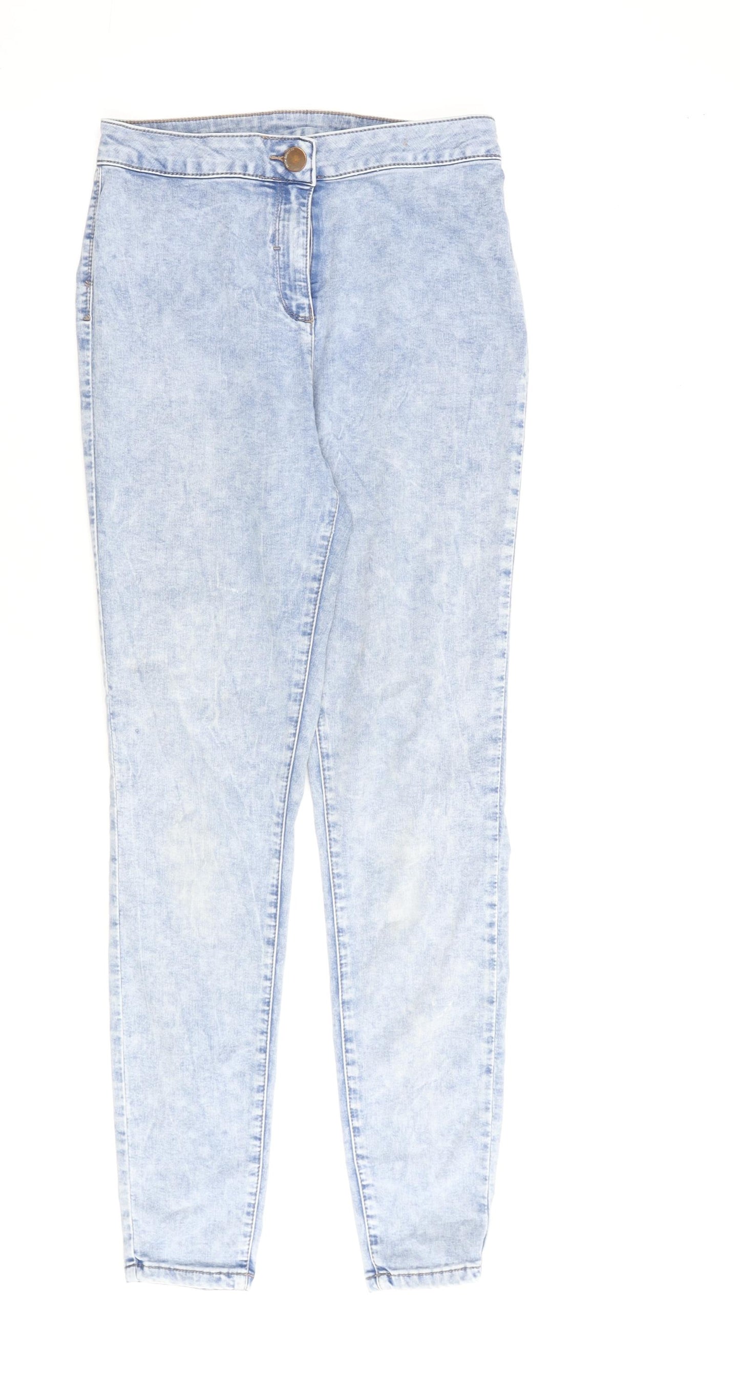 Matalan Womens Blue Cotton Jegging Jeans Size 12 L29 in Regular Zip