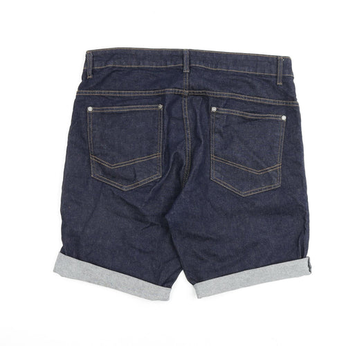 2Tall Mens Blue Cotton Bermuda Shorts Size 36 in L9 in Regular Zip