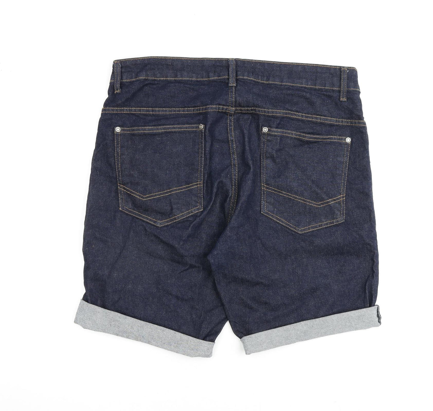 2Tall Mens Blue Cotton Bermuda Shorts Size 36 in L9 in Regular Zip