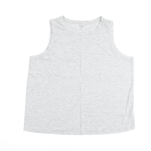 Marks and Spencer Womens Grey Polyester Basic Tank Size 18 Round Neck