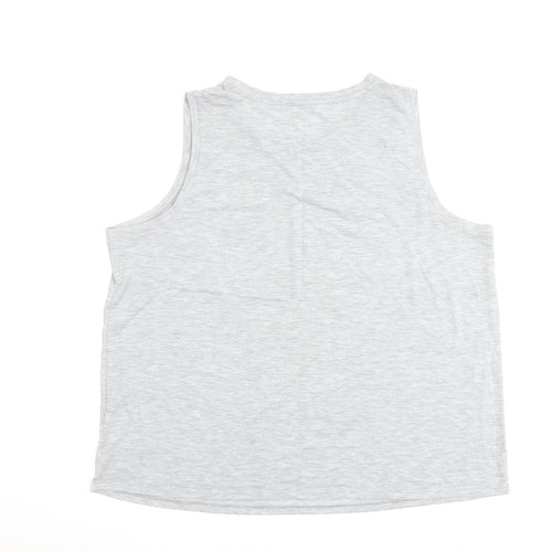 Marks and Spencer Womens Grey Polyester Basic Tank Size 18 Round Neck