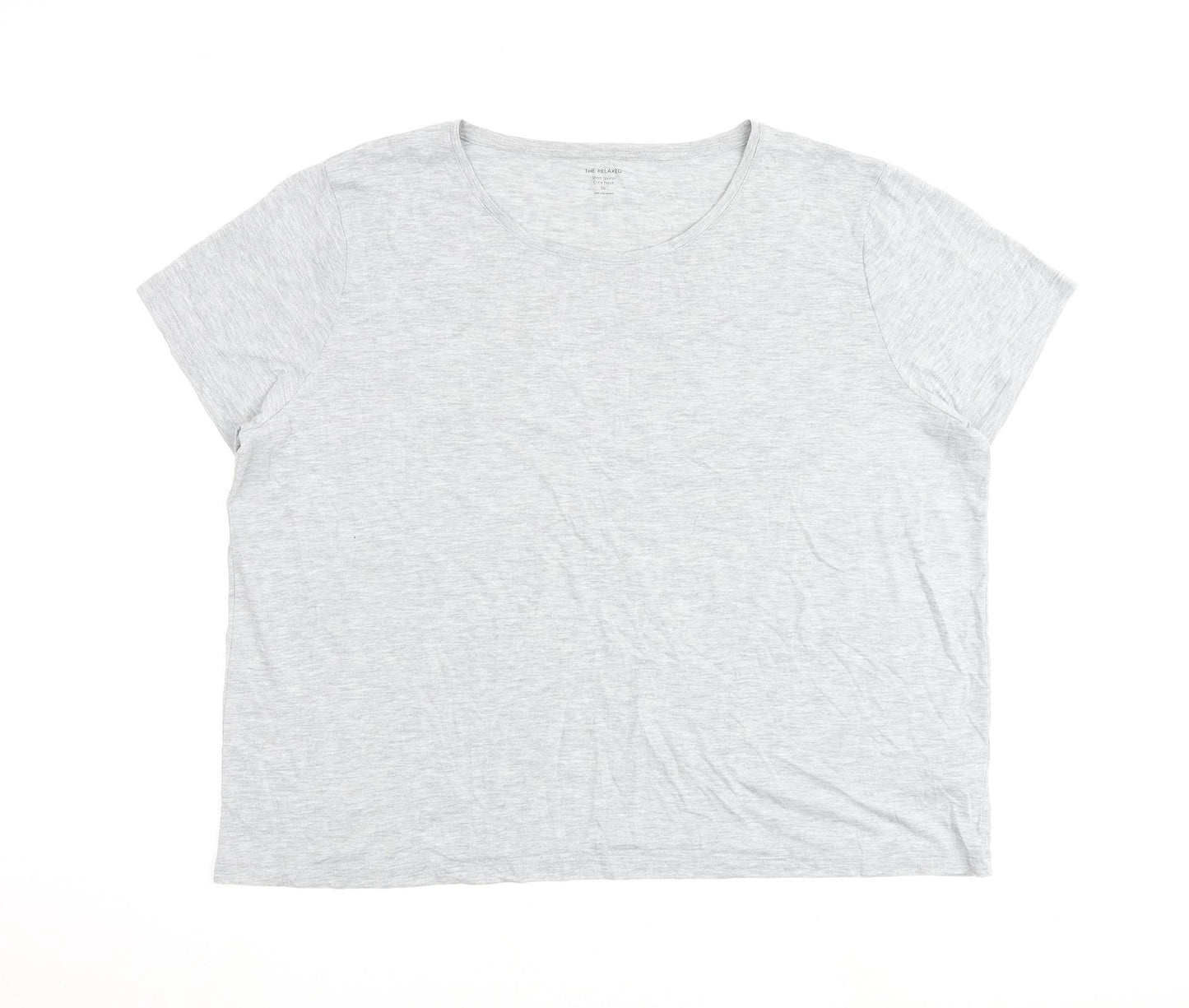 Marks and Spencer Womens Grey Polyester Basic T-Shirt Size 20 Round Neck