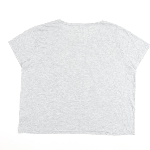 Marks and Spencer Womens Grey Polyester Basic T-Shirt Size 20 Round Neck