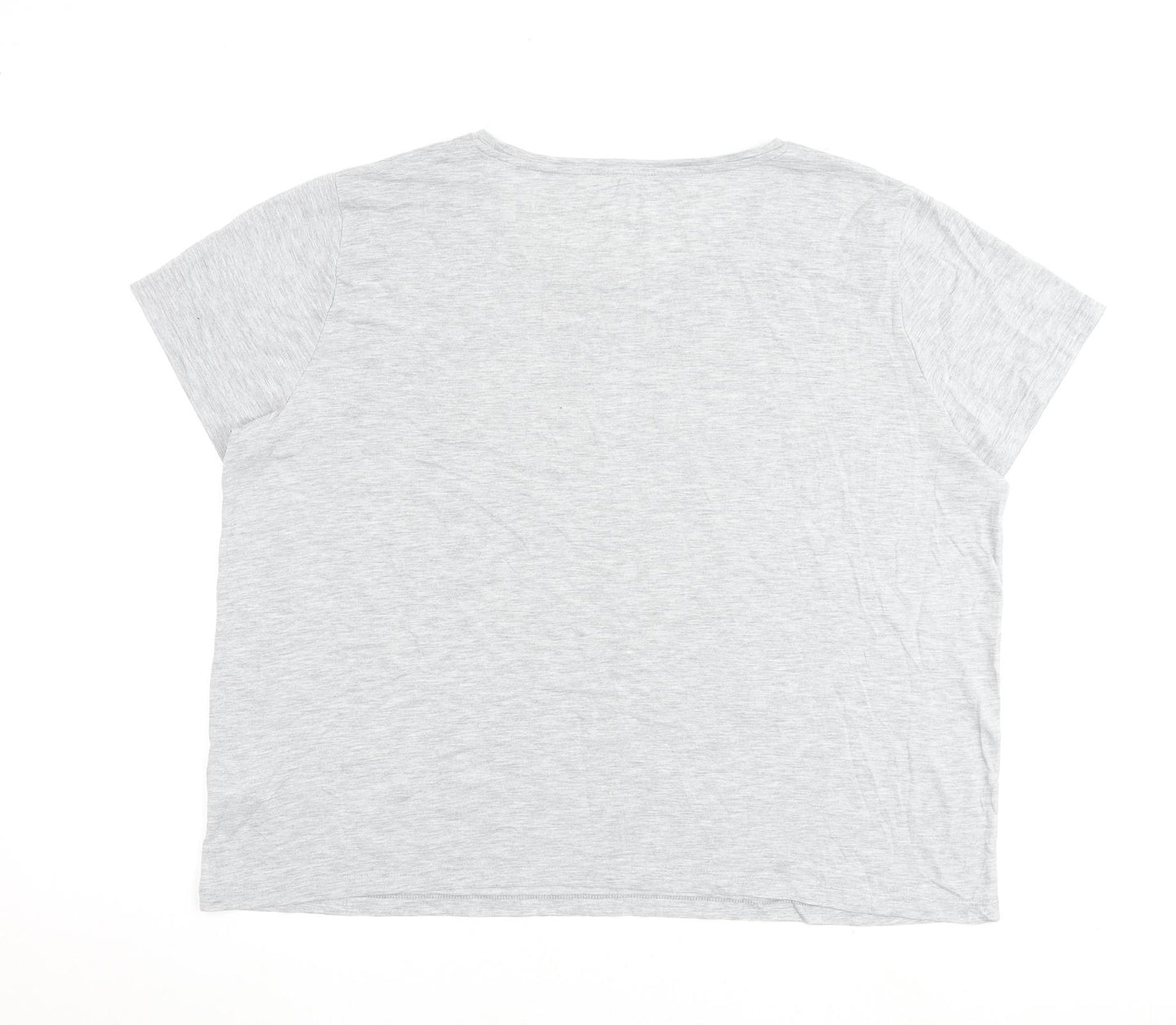 Marks and Spencer Womens Grey Polyester Basic T-Shirt Size 20 Round Neck