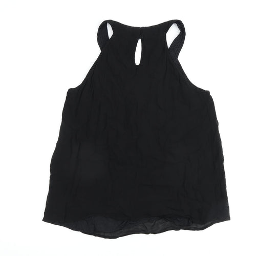 NEXT Womens Black Viscose Basic Tank Size 18 Round Neck