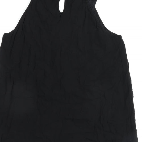 NEXT Womens Black Viscose Basic Tank Size 18 Round Neck