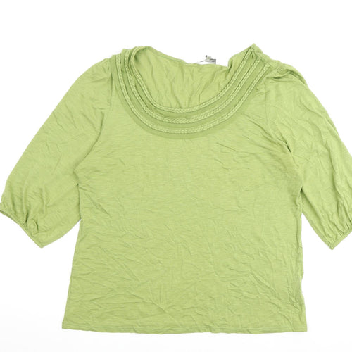 John Rocha Womens Green Viscose Basic Blouse Size 18 Round Neck