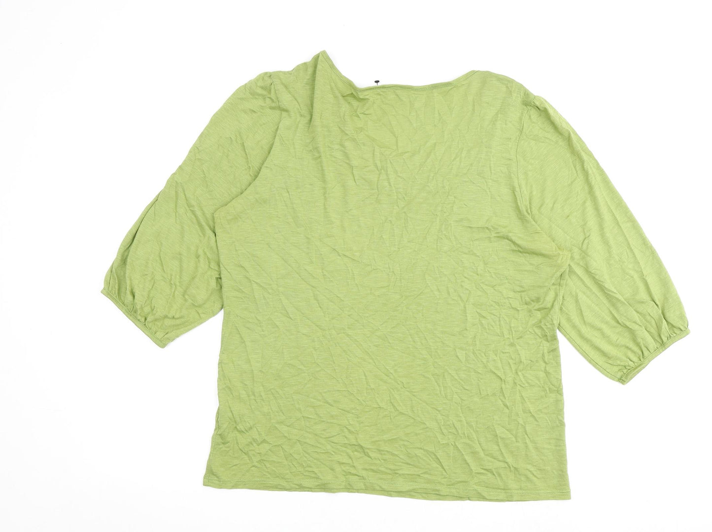 John Rocha Womens Green Viscose Basic Blouse Size 18 Round Neck