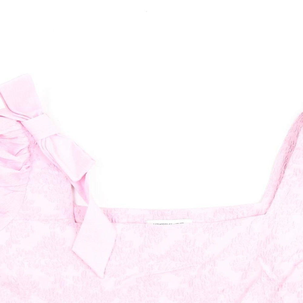 & Other Stories Womens Pink Polyester Basic Blouse Size 16 Square Neck