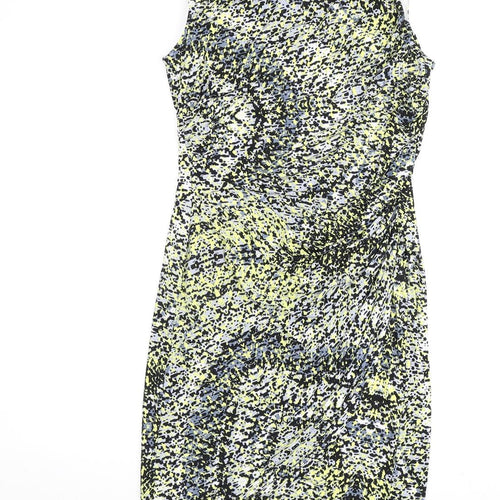 Ivy + Blue Womens Multicoloured Geometric Polyester A-Line Size 14 Round Neck Zip