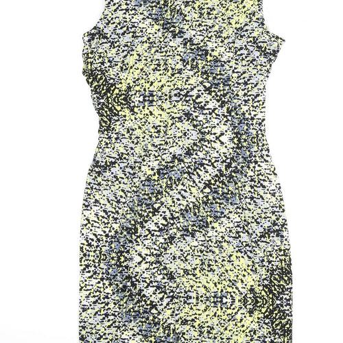 Ivy + Blue Womens Multicoloured Geometric Polyester A-Line Size 14 Round Neck Zip
