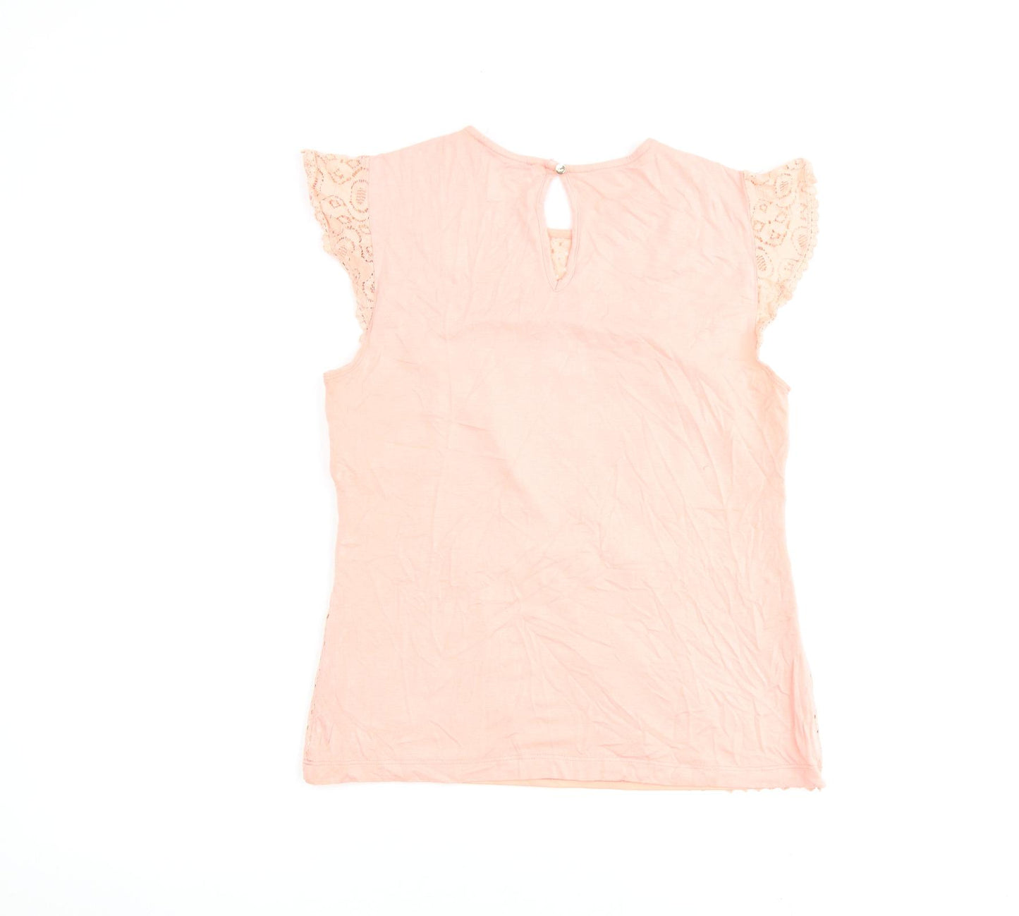 Oasis Womens Pink Cotton Basic Blouse Size S Round Neck