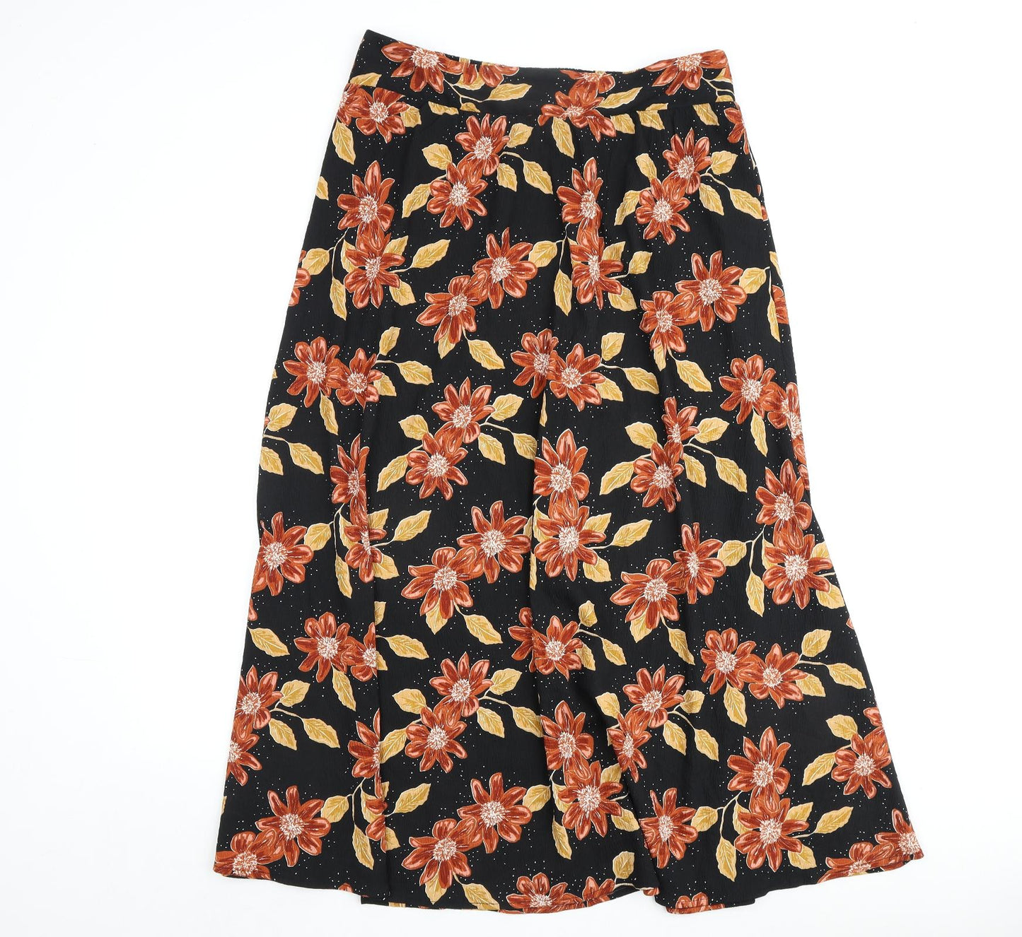 Capsule Womens Black Floral Polyester A-Line Skirt Size 32