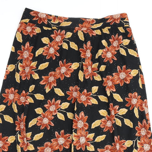 Capsule Womens Black Floral Polyester A-Line Skirt Size 32