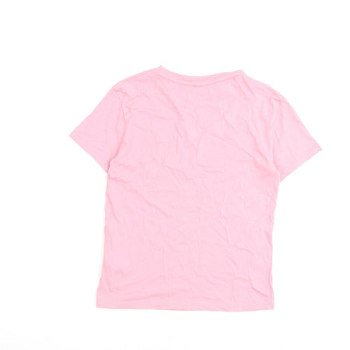 Jack Wills Womens Pink Cotton Basic T-Shirt Size 10 Round Neck