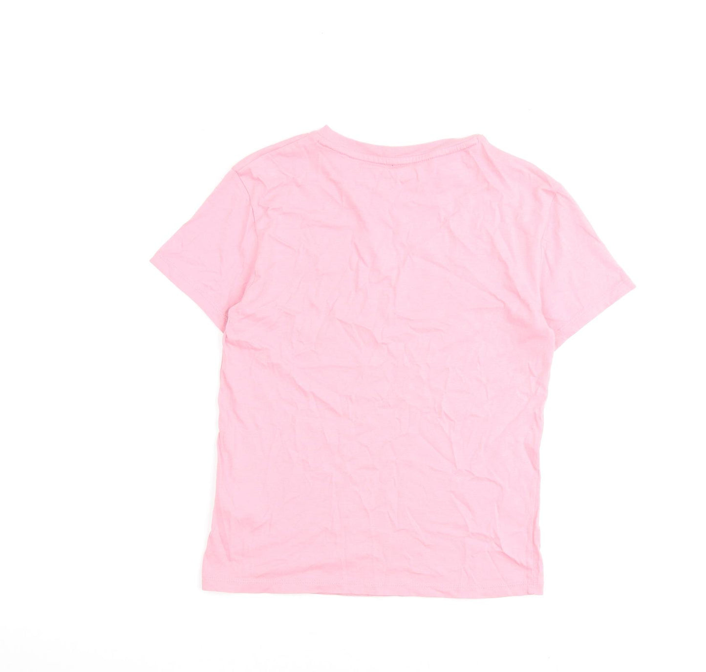 Jack Wills Womens Pink Cotton Basic T-Shirt Size 10 Round Neck