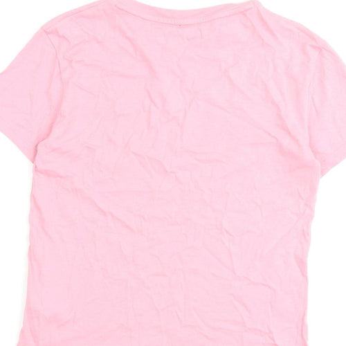 Jack Wills Womens Pink Cotton Basic T-Shirt Size 10 Round Neck