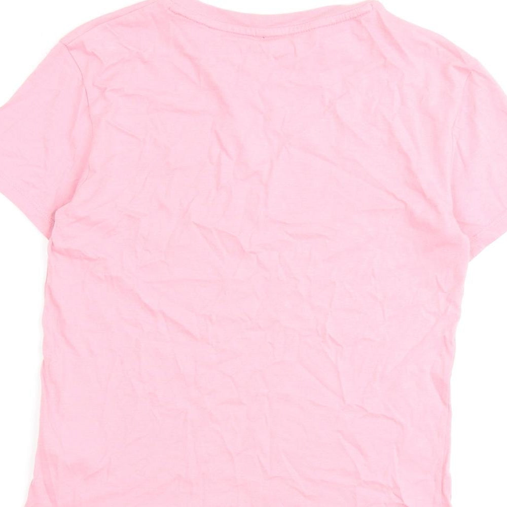 Jack Wills Womens Pink Cotton Basic T-Shirt Size 10 Round Neck