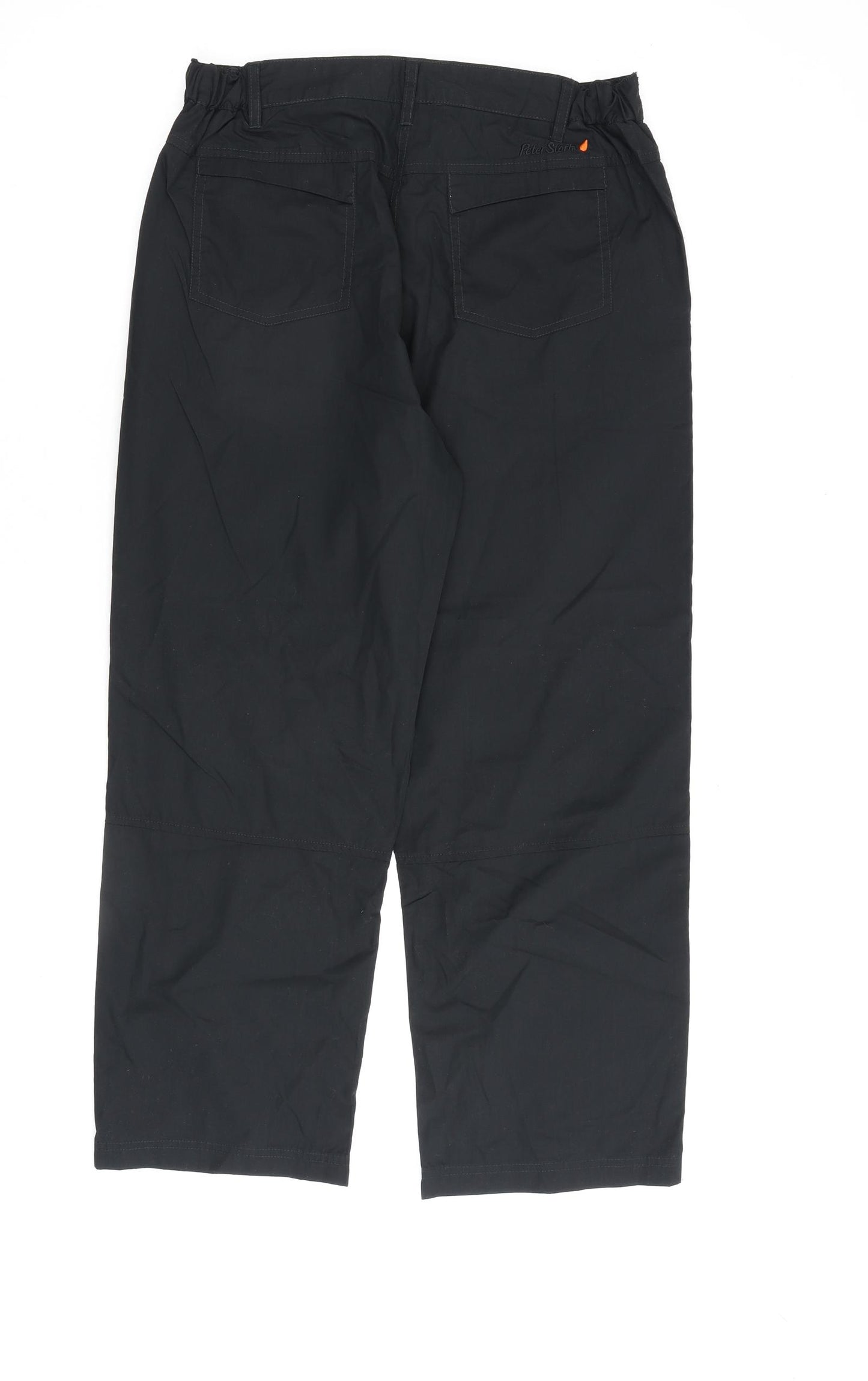 Peter Storm Womens Black Cotton Trousers Size 12 L27 in Regular Zip