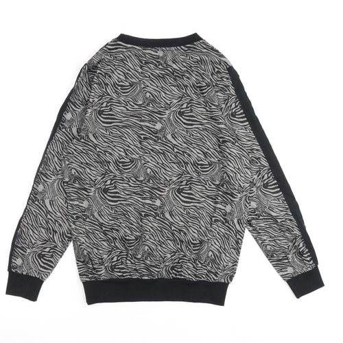 Pretty Secrets Womens Grey Animal Print Polyester Pullover Sweatshirt Size 8 Pullover
