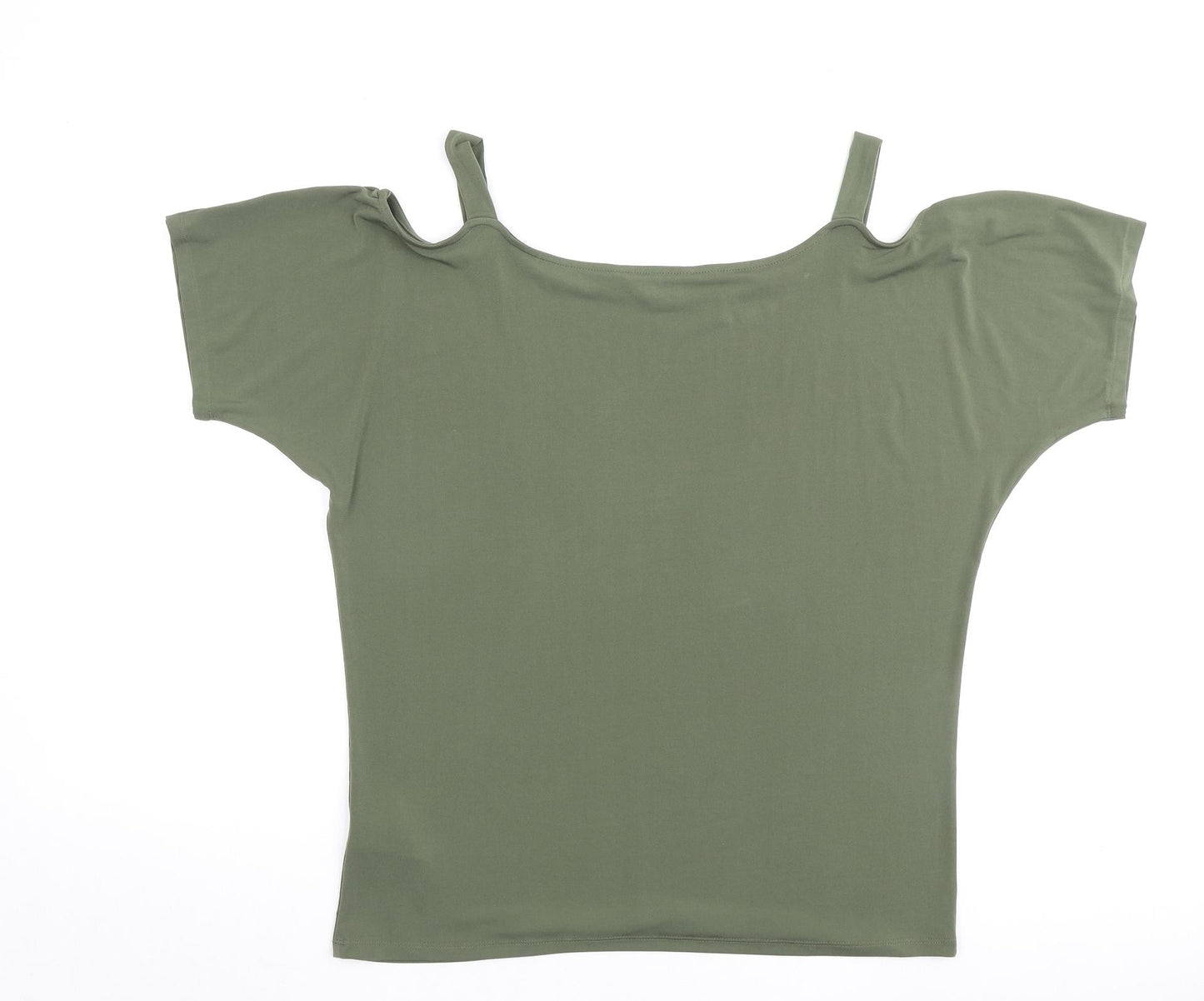 Julien Macdonald Womens Green Polyester Basic Blouse Size 16 Square Neck