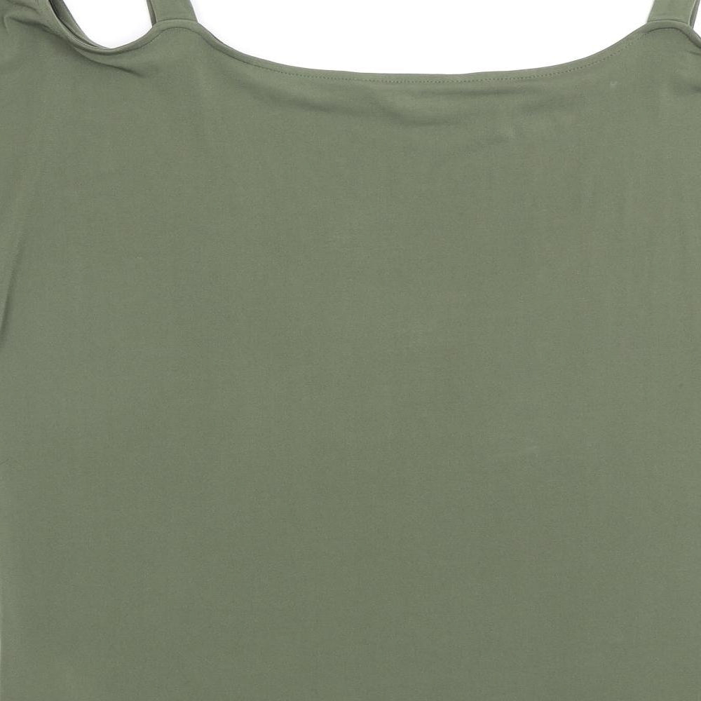 Julien Macdonald Womens Green Polyester Basic Blouse Size 16 Square Neck