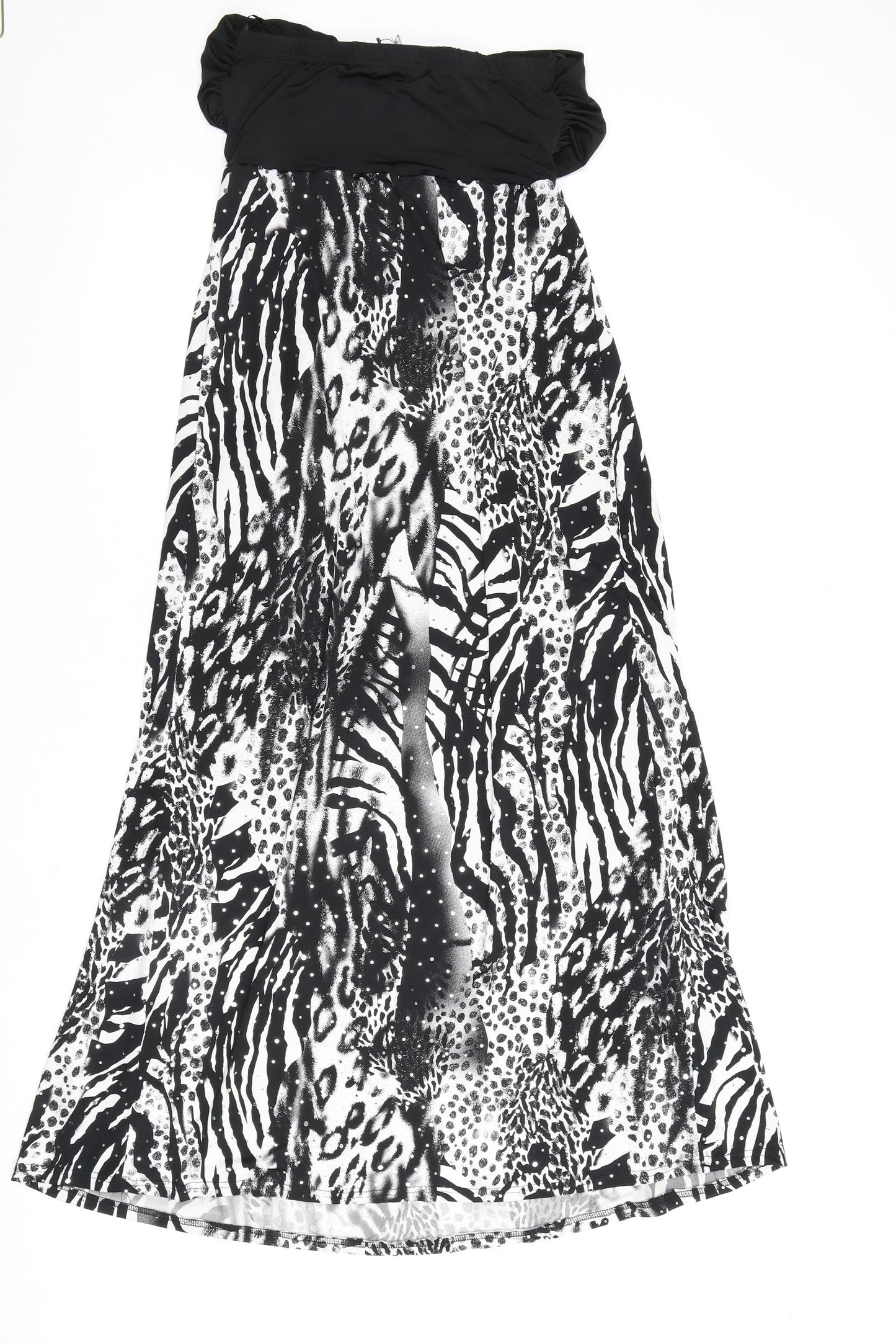 New Look Womens Black Geometric Polyester A-Line Size 16 Off the Shoulder Pullover