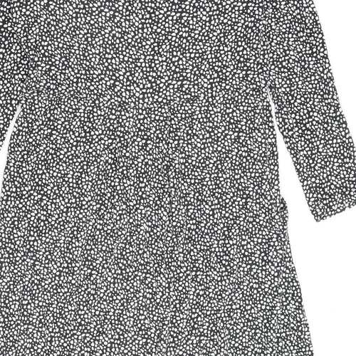 JoJo Maman Bébé Womens Black Geometric Viscose A-Line Size S V-Neck Pullover