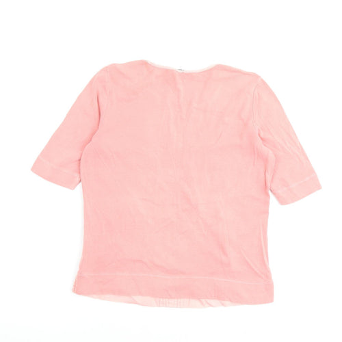 Sandwich Womens Pink 100% Cotton Basic Blouse Size 6 V-Neck