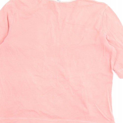 Sandwich Womens Pink 100% Cotton Basic Blouse Size 6 V-Neck